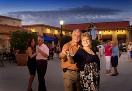 Couples enjoying weekly free entertainment at Circle Square Commons Town Square in Ocala, FL.