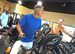 Treadmills in the fitness center of The Ranch.